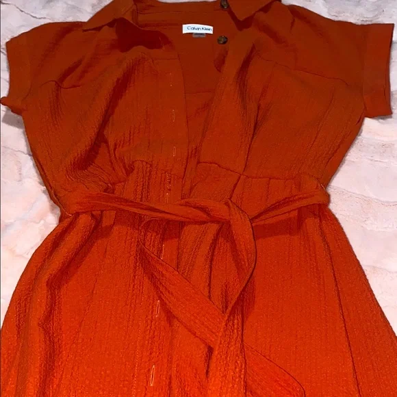 open lace back dress Calvin Klein Size Large Coral Dress  Wear it Well Boutique